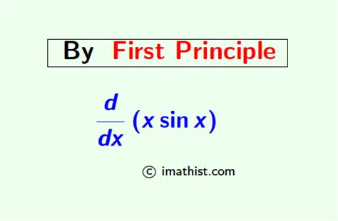 Derivative of xsinx by First Principle - iMath