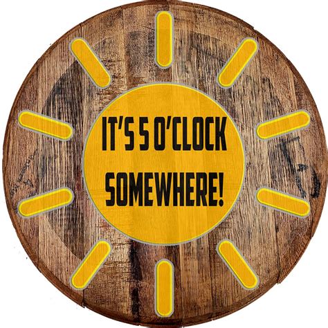 Bar Sign It's 5 O'clock Somewhere Sunshine Adventure Bar Wall Decor ...