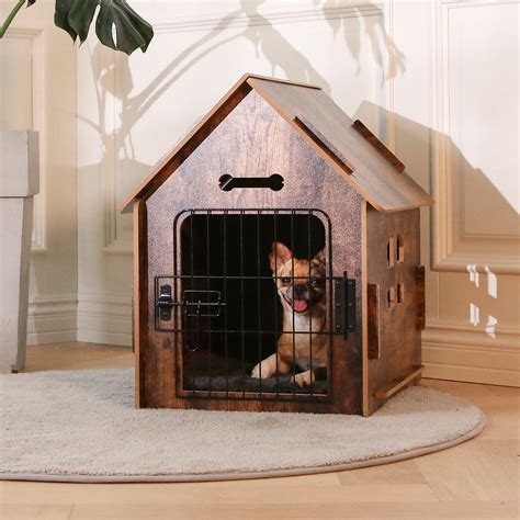 RYPetmia Dog House for Small Dogs Wooden Pet House with Door and Roof ...