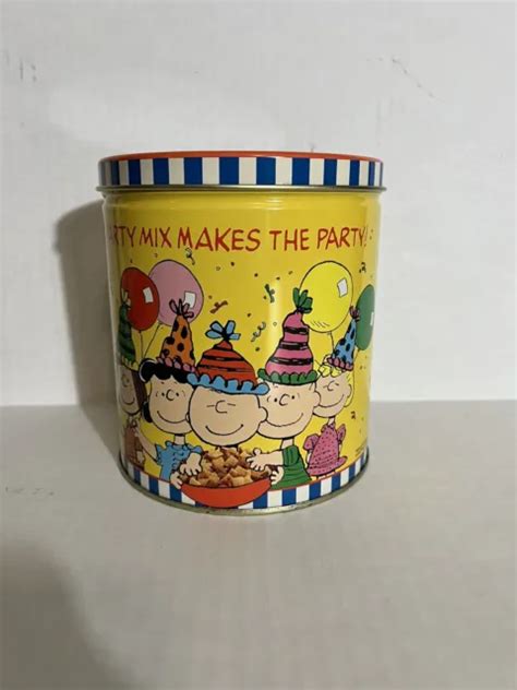 VINTAGE CHEX PARTY Mix And Peanuts Gang 40th Anniversary Tin 1990 $11.99 - PicClick