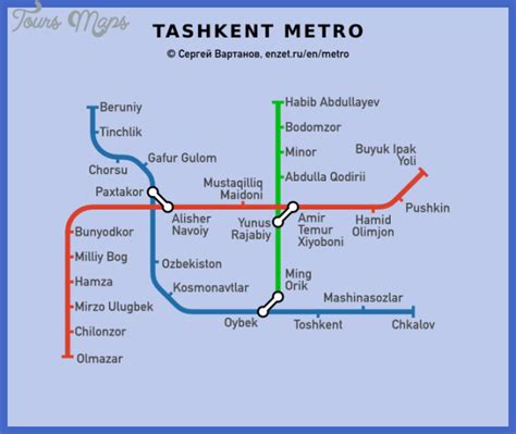 Tashkent Metro Map - ToursMaps.com