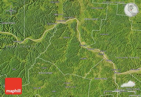 Satellite Map of Greenup County