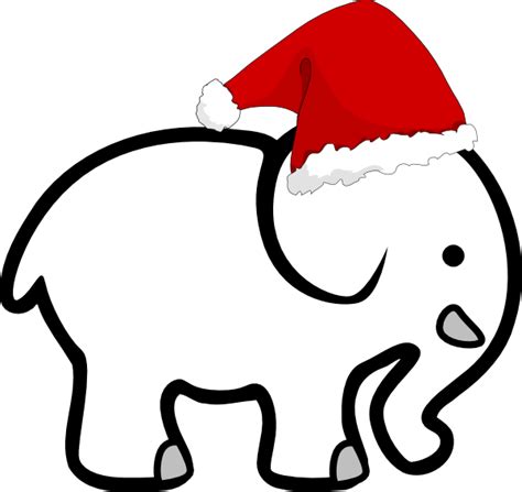 White Elephant With Santa Hat Clip Art at Clker.com - vector clip art online, royalty free ...