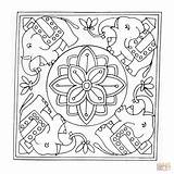 Mandala elephant coloring Pages Easy sketch template