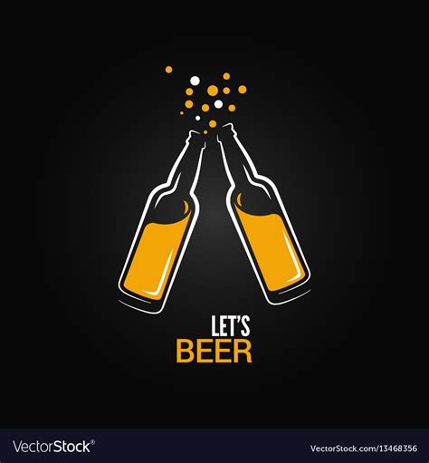 Beer bottle drink splash design background Vector Image