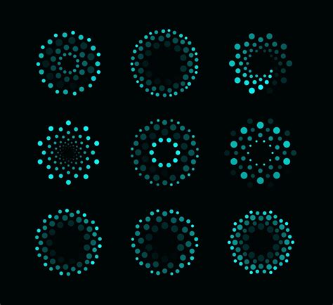 Abstract dots logo set, round dotted logotype.Halftone vector circles. 3088517 Vector Art at ...