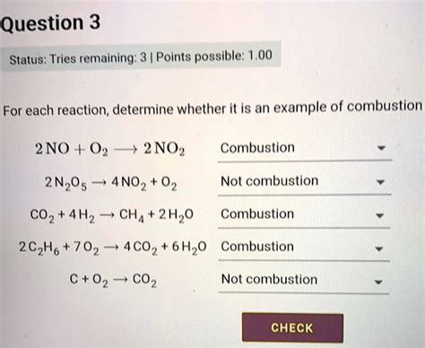 Combustion Reaction Examples