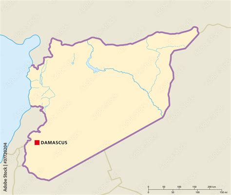 Syria Political Map Political Map Of Syria With Capital Damascus ...