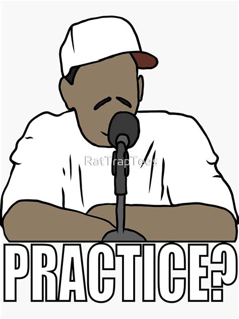 "Allen Iverson "Practice?"" Sticker by RatTrapTees | Redbubble