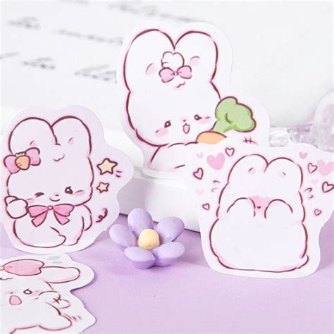 Cute Bunny Stickers Set of 45 - Etsy UK