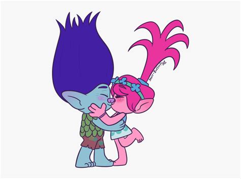 Trolls Kiss Clip Art - Troll Clip Art Poppy And Branch , Free ...