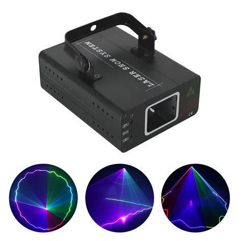 AUCD Mini Portable 500mW RGB Colorfull Projector Laser Lights Disco KTV DJ Home Party DMX Beam ...