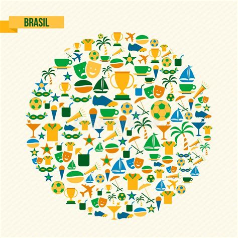 Brazil Lifestyle Sport and Culture Icon Set Stock Vector - Illustration ...