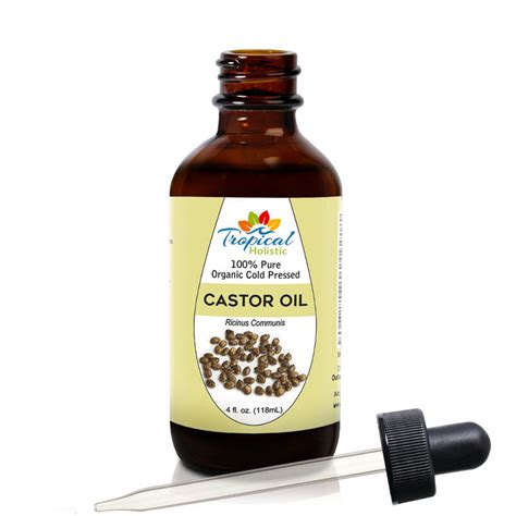 100% Pure Organic Cold Pressed Castor Oil 4 oz - Tropical Holistic