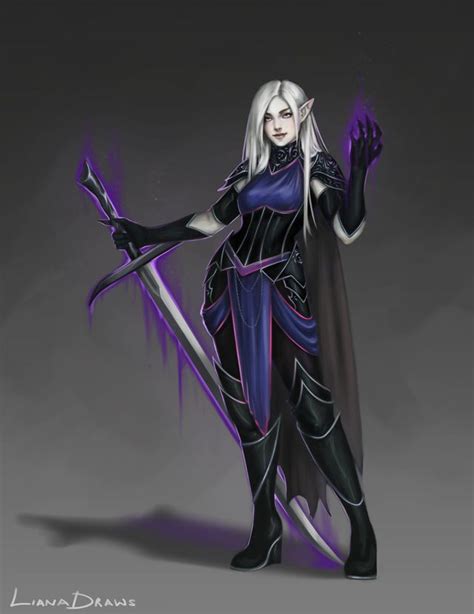 [Art] Drow Twilight Domain Cleric of Eilistraee - DnD | Dungeons and dragons characters, Female ...