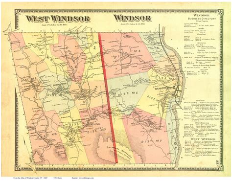 1869 Maps of Windsor County, Vermont