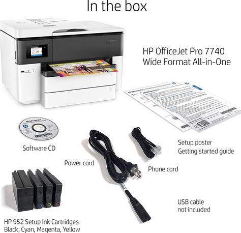 HP OfficeJet Pro 7740 Wide Format A3 All-in-One Printer with Wireless ...