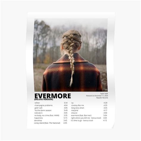 Evermore Taylor Swift Album Poster | Etsy