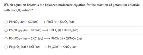 Answered: Which equation below is the balanced… | bartleby