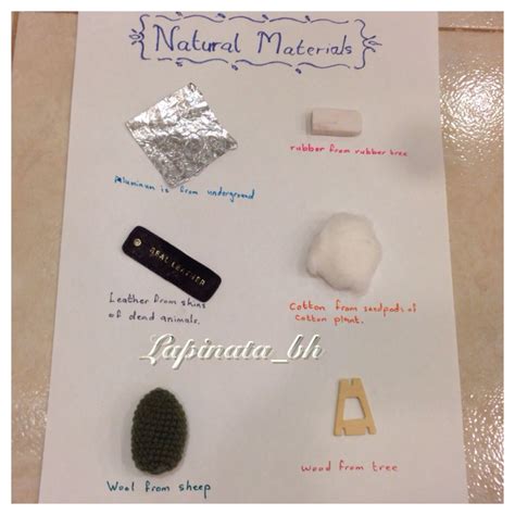 Natural material chart for geade 2 science assignment | Natural materials, Material, Natural makeup