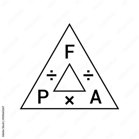 pressure force area formula triangle Stock Vector | Adobe Stock