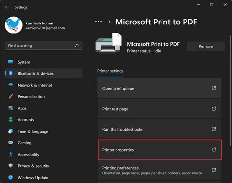 Windows 11 Printer Settings