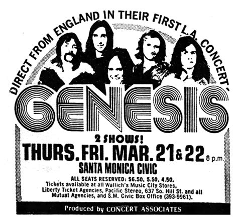 Genesis Concert & Tour History (Updated for 2023) | Concert Archives