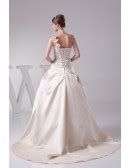Beautiful One Shoulder Flowers Champagne Color Wedding Dress #OPH1284 $338.9 - GemGrace.com