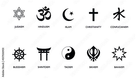 World religion symbols. Signs of major religious groups and religions. Christianity, Islam ...