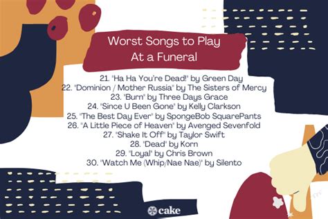 40+ Inappropriate Songs to Never, Ever Play at a Funeral | Cake Blog
