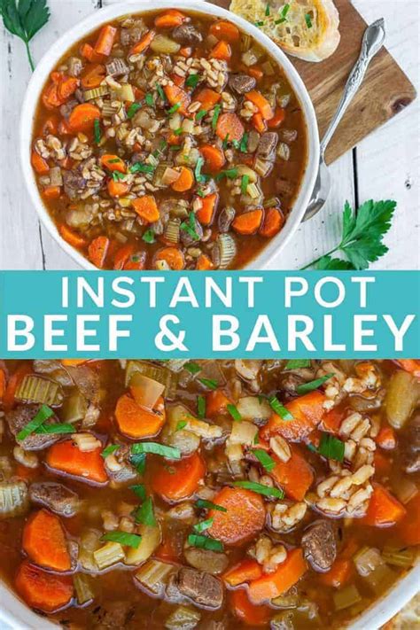 Instant Pot Beef Barley Soup - Sustainable Cooks