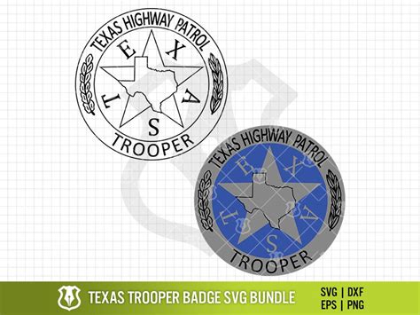 Texas Trooper Badge Layered SVG Bundle Texas DPS Highway Patrol Badge PNG Bundle State Police ...