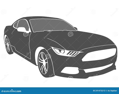 Ford Mustang Silhouette Two Colors Cartoon Vector | CartoonDealer.com #241473213