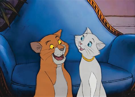 Duchess and Thomas O'Malley production cel from The Aristocats