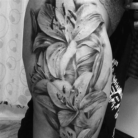 Black and grey lilies...#tattoo #tattooartist #oldtownsac #lilies # ...