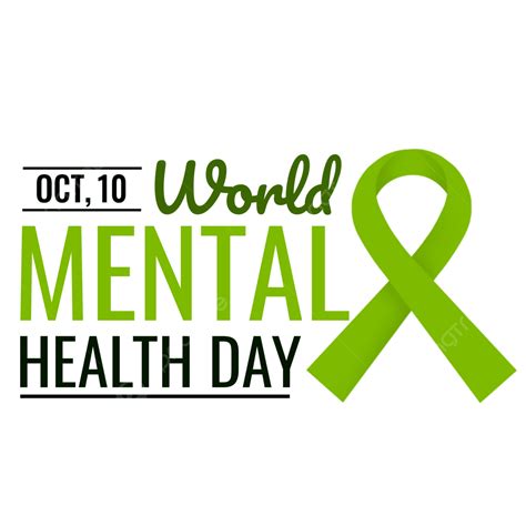 World Mental Health Day With Green Ribbon, Mental, Health Day ...