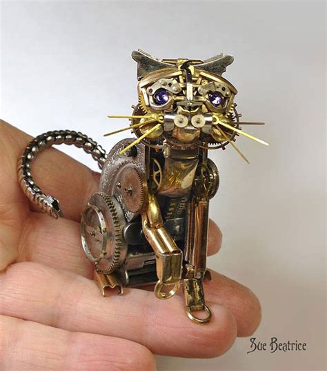 Spectacular Tiny Steampunk Sculptures Made Of Recycled Watches