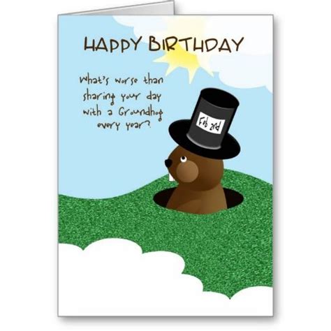 Happy Birthday Groundhog Day Feb 2nd Card | Zazzle.com in 2021 | Groundhog day, Happy birthday ...