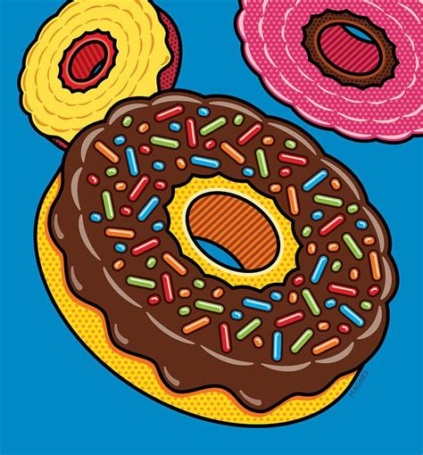 Doughnuts On Blue Digital Art by Ron Magnes | Pop art food, Pop art ...