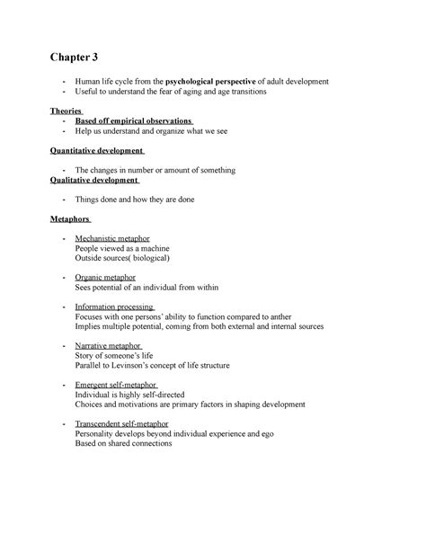 Theories - Summary Introduction To Gerontology - Chapter 3 Human life ...