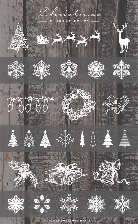 Christmas Dingbat Fonts | Designs By Miss Mandee