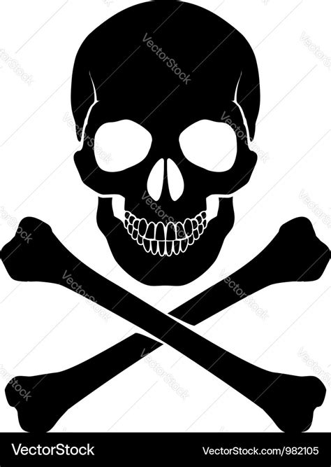 Crossbones and skull Royalty Free Vector Image