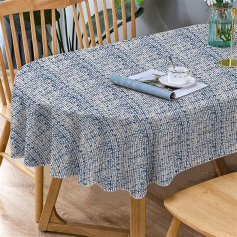 Amazon.com: Bnejvif Oval Tablecloth, Modern Oval Tablecloth, Blue ...