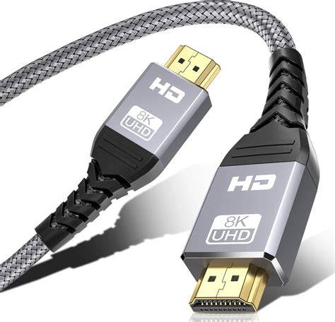 8K HDMI 2.1 Cable 10Ft, 8K @ 60Hz, 4K @ 120Hz @ 144Hz DSC, UHDTV 7680 × ...