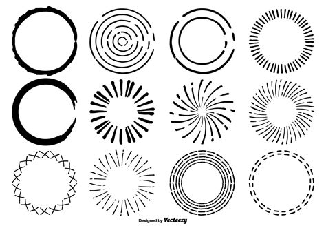 Hand Drawn Circle Shape Set - Download Free Vector Art, Stock Graphics ...