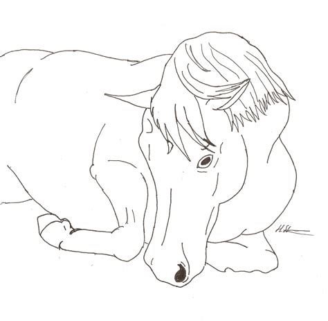 Horse lying down Line art by hopelesslife on DeviantArt