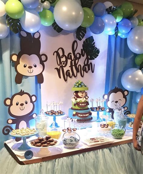 Baby Shower Boy | Monkey baby shower, Jungle baby shower theme, Monkey baby shower decorations