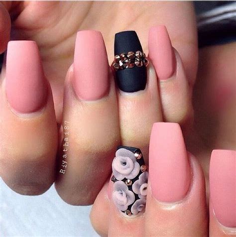 Black And Pink Matte Nails Pictures, Photos, and Images for Facebook ...