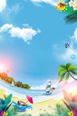 Simple Summer Tropical Beach Background Wallpaper Image For Free ...