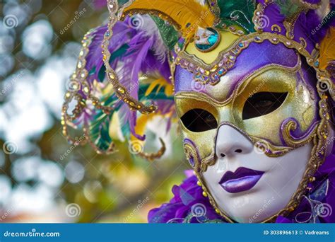 Portrait of Woman with Colorful Venetian Carnival Masks. Mardi Gras ...